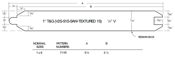 Tongue & Groove, Pattern #711R